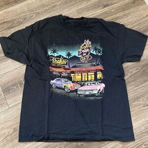 Big Al’s Burger Drive In Classic Car Graphic tee Shirt One Size